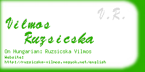 vilmos ruzsicska business card